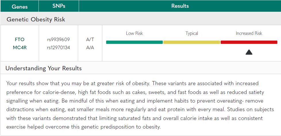 Obesity Risk - Example Report